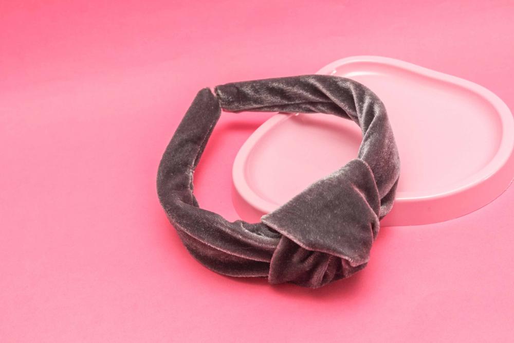 TIARA | NÓ TURBANTE VELUDO | CINZA