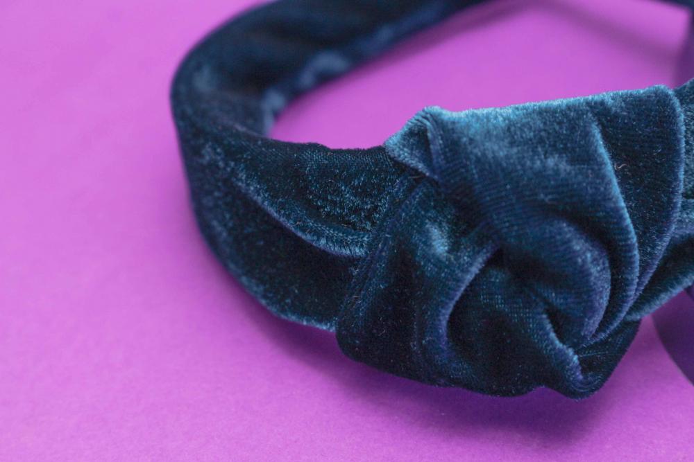 TIARA | NÓ TURBANTE VELUDO | AZUL PETROLEO