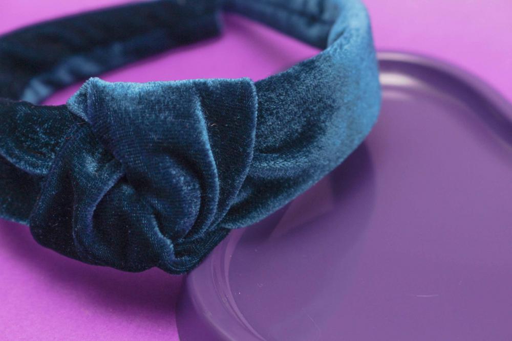 TIARA | NÓ TURBANTE VELUDO | AZUL PETROLEO