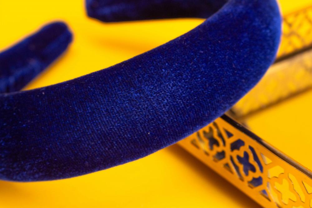 TIARA | CHEIA VELUDO | AZUL DIA