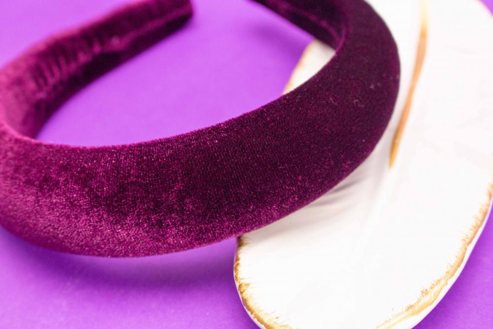 TIARA | CHEIA VELUDO  | ROXO ESCURO