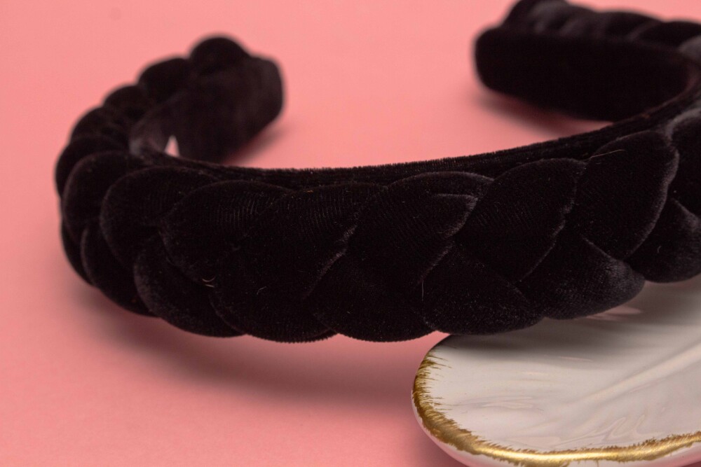 TIARA | TRANÇA CHEIA VELUDO | PRETO