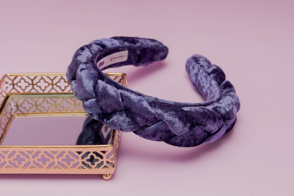 TIARA | TRANÇA CHEIA VELUDO | INDIGO