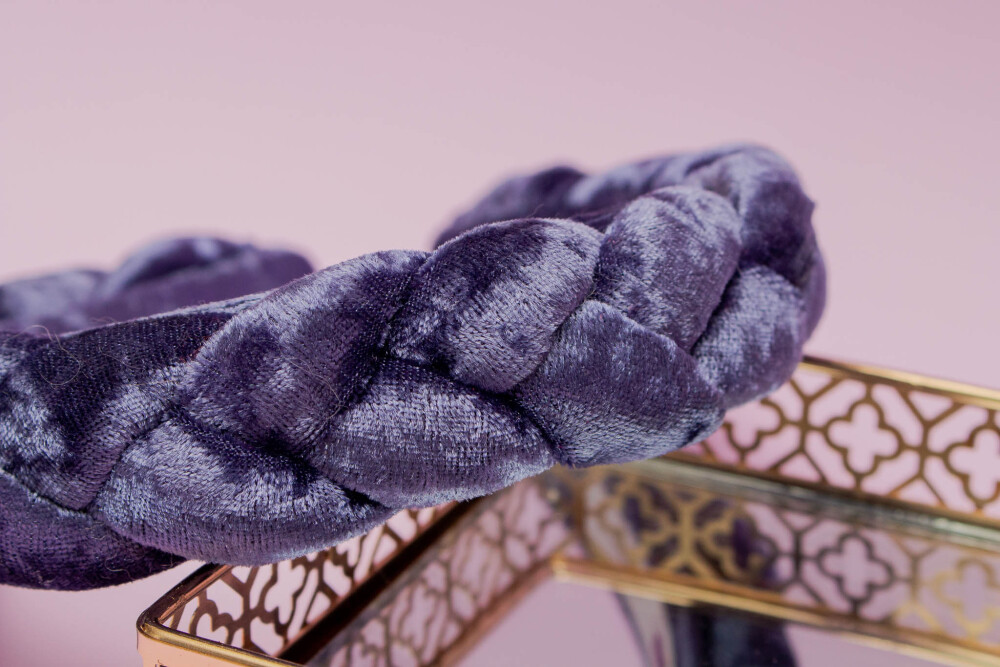 TIARA | TRANÇA CHEIA VELUDO | INDIGO