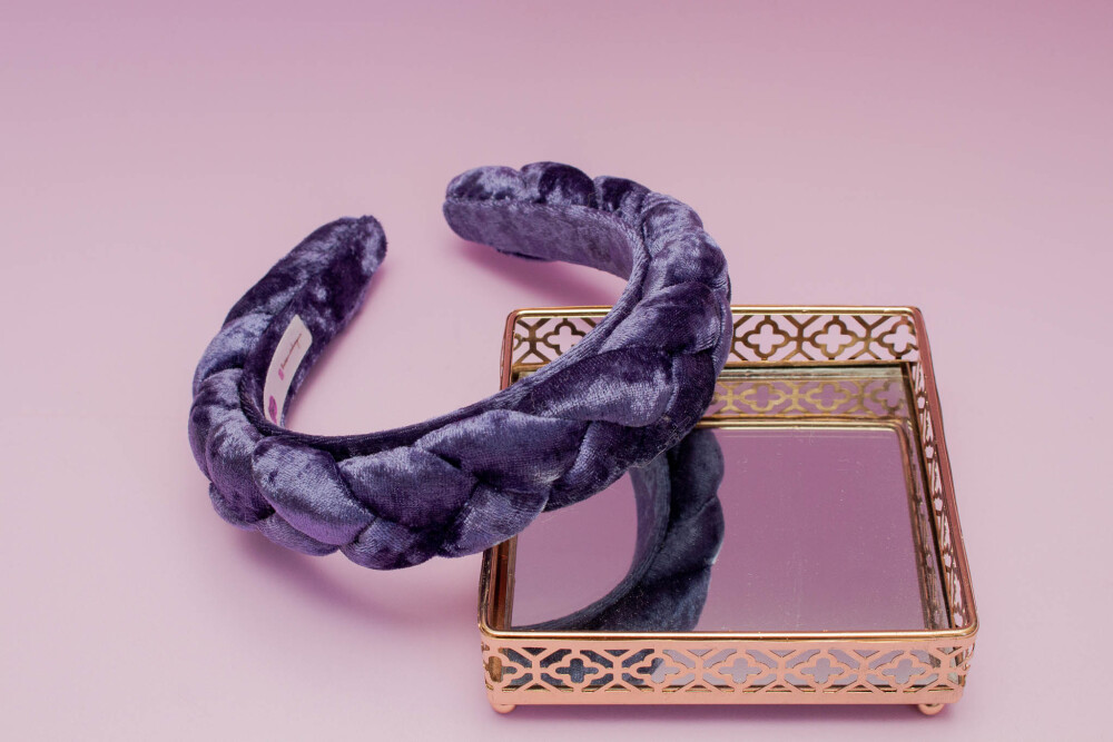TIARA | TRANÇA CHEIA VELUDO | INDIGO