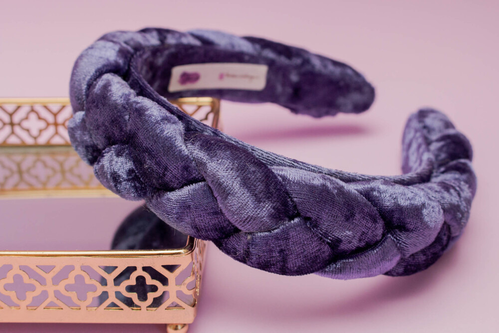 TIARA | TRANÇA CHEIA VELUDO | INDIGO