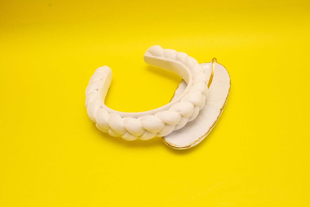 TIARA | TRANÇA CHEIA VELUDO | OFF WHITE