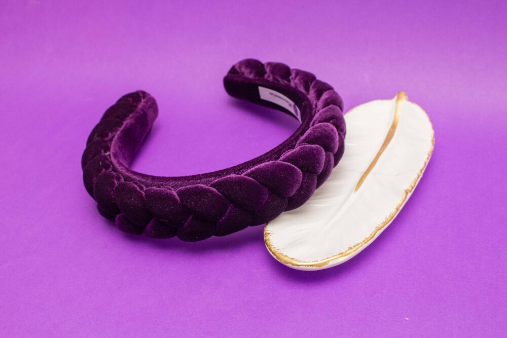TIARA | TRANÇA CHEIA VELUDO | ROXO ESCURO