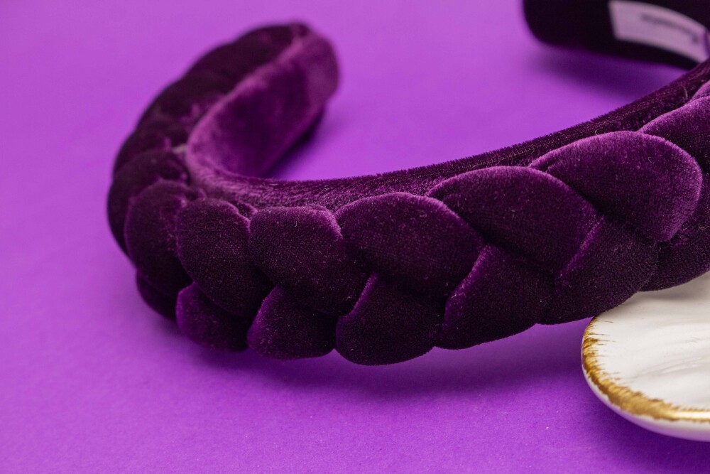 TIARA | TRANÇA CHEIA VELUDO | ROXO ESCURO