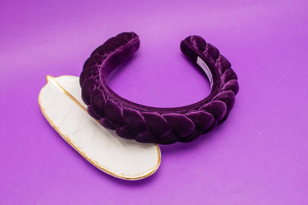 TIARA | TRANÇA CHEIA VELUDO | ROXO ESCURO
