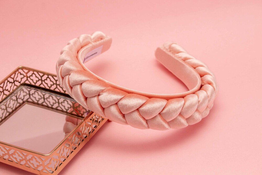 TIARA | TRANÇA CHEIA VELUDO | ROSA SALMÃO