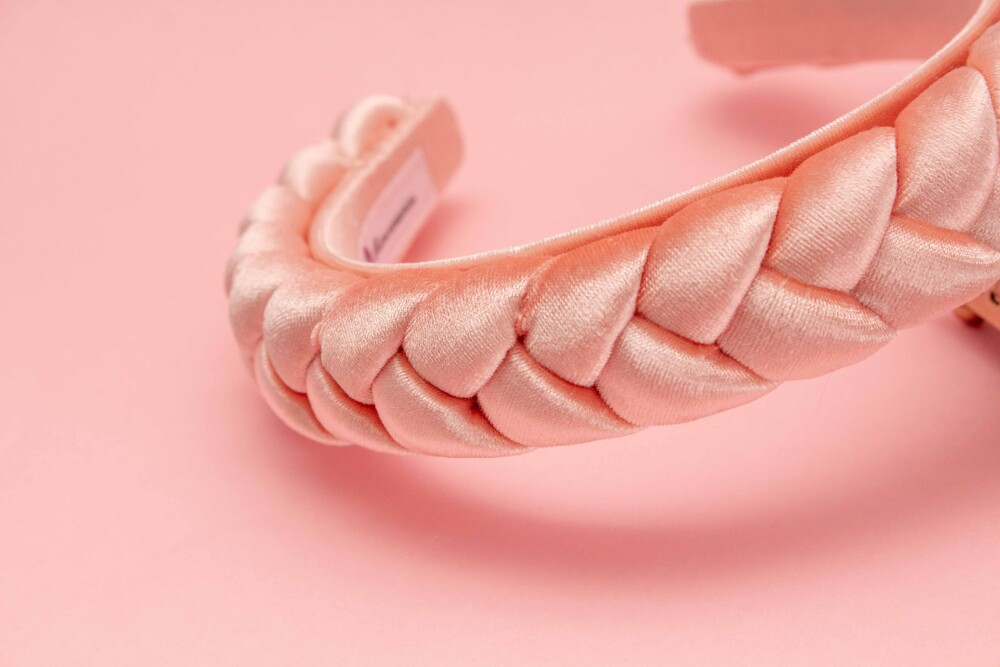 TIARA | TRANÇA CHEIA VELUDO | ROSA SALMÃO