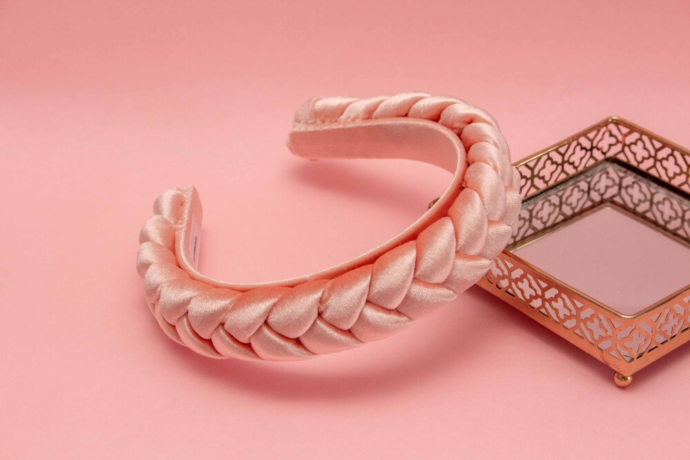 TIARA | TRANÇA CHEIA VELUDO | ROSA SALMÃO