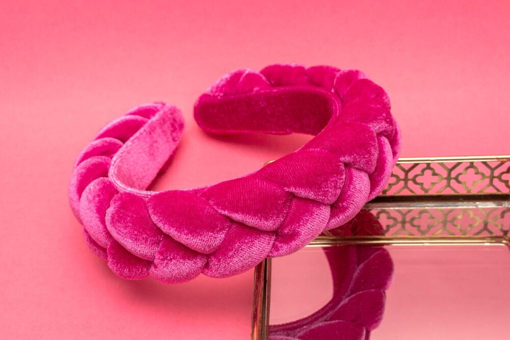 TIARA | TRANÇA CHEIA VELUDO | PINK