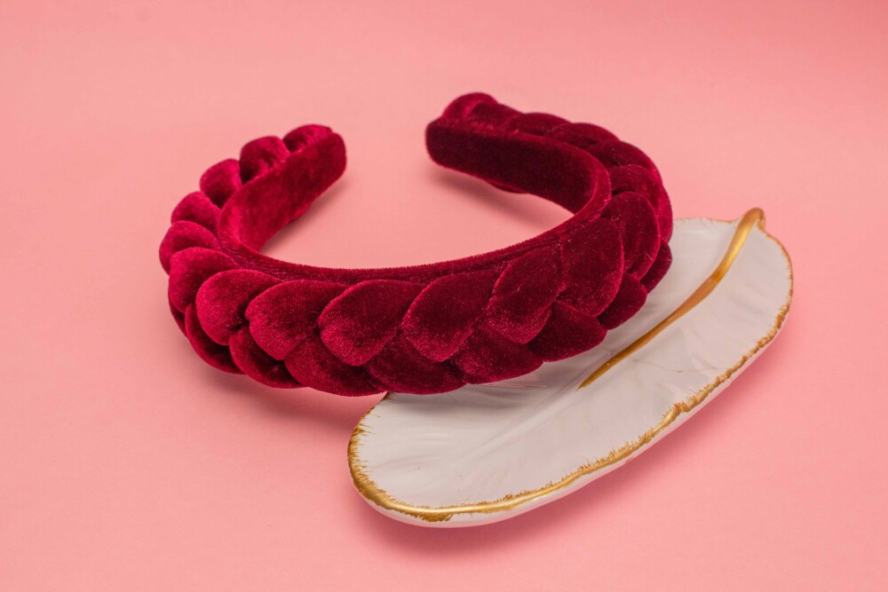 TIARA | TRANÇA CHEIA VELUDO | MARSALA