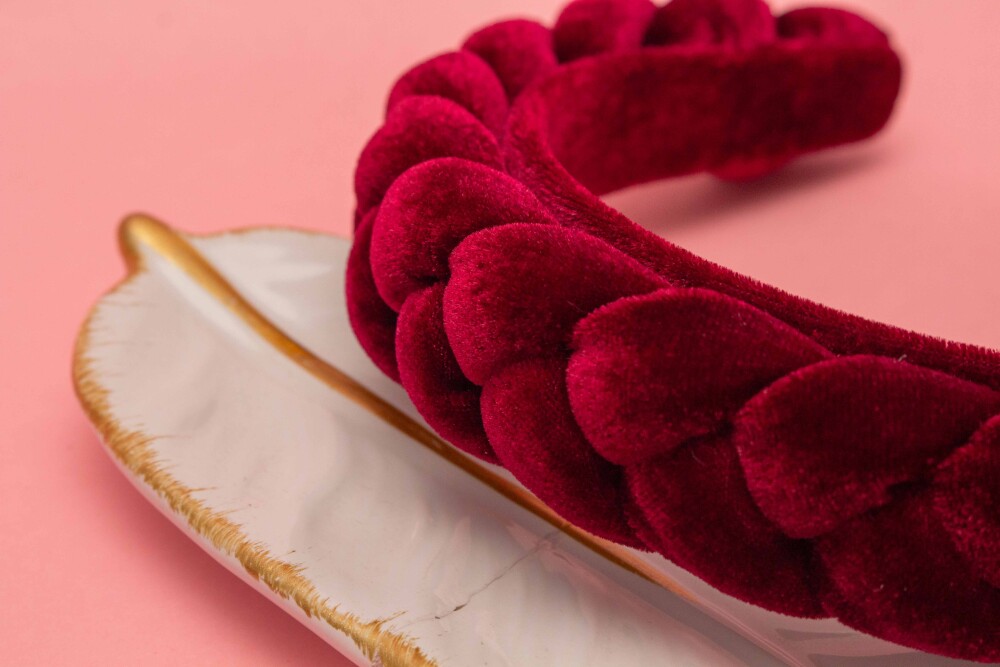 TIARA | TRANÇA CHEIA VELUDO | MARSALA