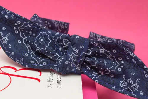 TIARA | TRICOLINE BANDANA LAÇO | AZUL ESCURO