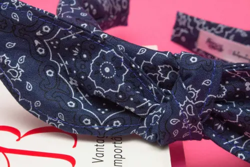 TIARA | TRICOLINE BANDANA LAÇO | AZUL ESCURO