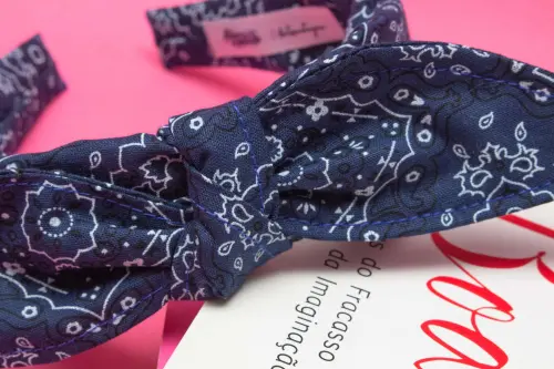 TIARA | TRICOLINE BANDANA LAÇO | AZUL ESCURO