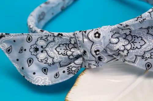 TIARA | TRICOLINE BANDANA LAÇO  | AZUL GELO