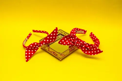 KIT MÃE E FILHA TRICOLINE LAÇO COM BOLINHA (2 TIARA) | VERMELHO
