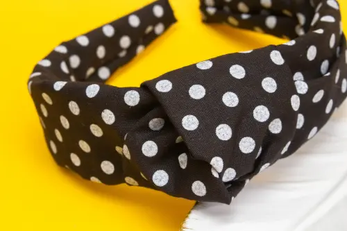 TIARA | TRICOLINE COM BOLINHA NÓ TURBANTE  | PRETA