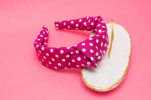TIARA | TRICOLINE COM BOLINHA NÓ TURBANTE | BORDÔ