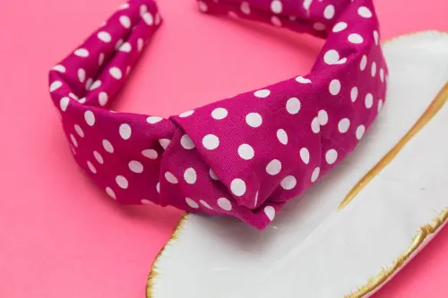 TIARA | TRICOLINE COM BOLINHA NÓ TURBANTE | BORDÔ