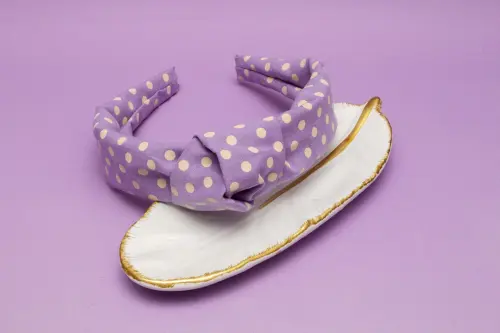 TIARA | TRICOLINE COM BOLINHA NÓ TURBANTE | LILÁS