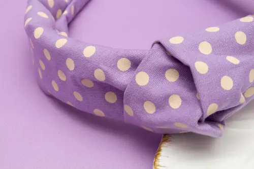 TIARA | TRICOLINE COM BOLINHA NÓ TURBANTE | LILÁS