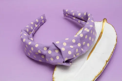 TIARA | TRICOLINE COM BOLINHA NÓ TURBANTE | LILÁS