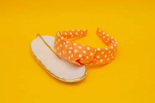 TIARA | TRICOLINE COM BOLINHA NÓ TURBANTE | LARANJA