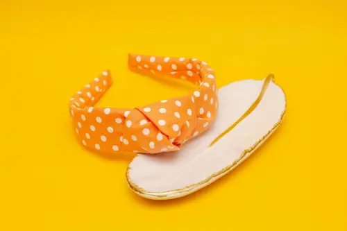 TIARA | TRICOLINE COM BOLINHA NÓ TURBANTE | LARANJA