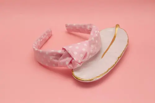 TIARA | TRICOLINE COM BOLINHA NÓ TURBANTE | ROSA