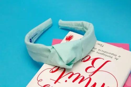 TIARA | TRICOLINE LISO NÓ TURBANTE | AZUL BEBE