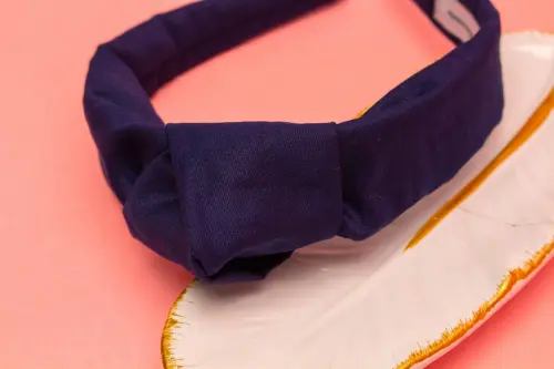 TIARA | TRICOLINE LISO NÓ TURBANTE | AZUL MARINHO