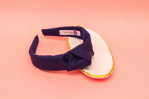 TIARA | TRICOLINE LISO NÓ TURBANTE | AZUL MARINHO