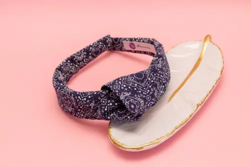 TIARA | TRICOLINE BANDANA NÓ TURBANTE | AZUL ESCURO