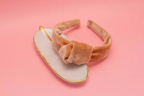 TIARA | NÓ TURBANTE VELUDO | PALHA DOURADA