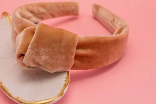 TIARA | NÓ TURBANTE VELUDO | PALHA DOURADA