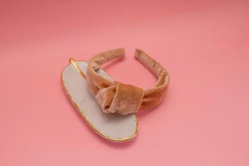 TIARA | NÓ TURBANTE VELUDO | PALHA DOURADA
