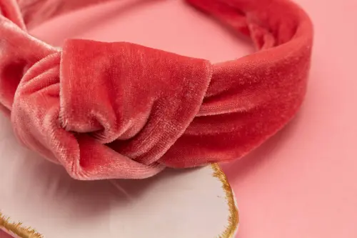 TIARA | NÓ TURBANTE VELUDO | ROSA CHICLETE