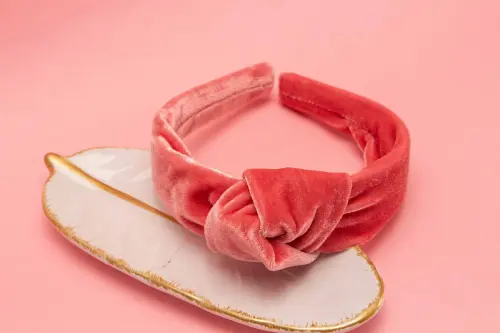 TIARA | NÓ TURBANTE VELUDO | ROSA CHICLETE