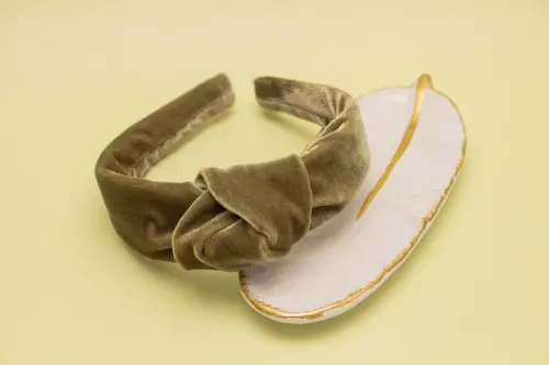 TIARA | NÓ TURBANTE VELUDO | VERDE MILITAR