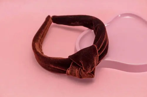 TIARA | NÓ TURBANTE VELUDO | MARROM ESCURO