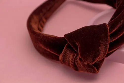 TIARA | NÓ TURBANTE VELUDO | MARROM ESCURO