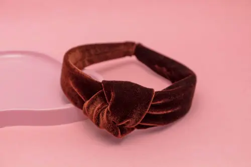 TIARA | NÓ TURBANTE VELUDO | MARROM ESCURO