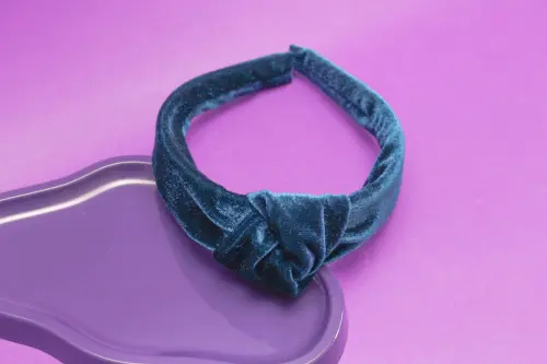 TIARA | NÓ TURBANTE VELUDO | AZUL PETROLEO