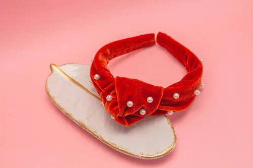 TIARA | NÓ TURBANTE VELUDO COM PEROLAS | TERRA COTA