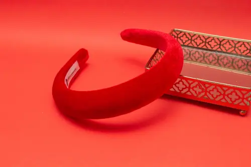 TIARA | CHEIA VELUDO | VERMELHO